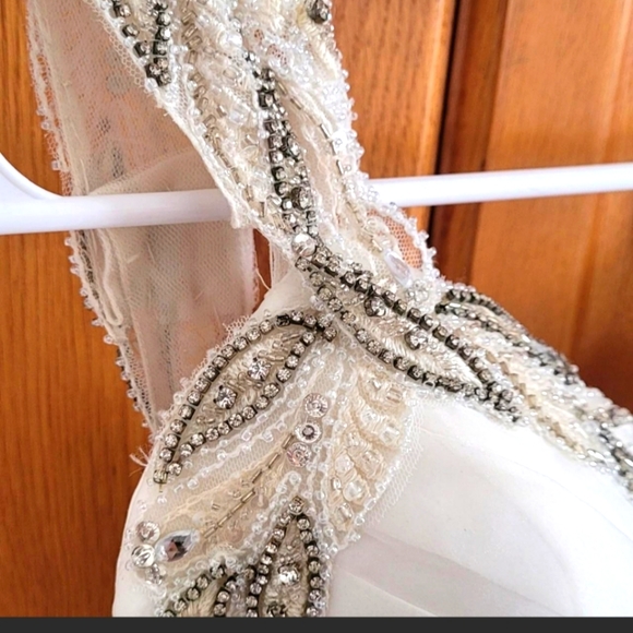 Moonlight beaded aline tulle with ruffles bridal wedding dress - Picture 6 of 8